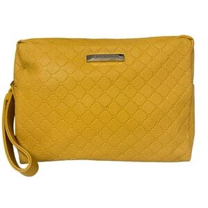 Steve Madden Mustard Yellow Wristlet Cosmetic Bag EUC